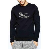 Supra Baskılı Siyah Erkek Sweatshirt
