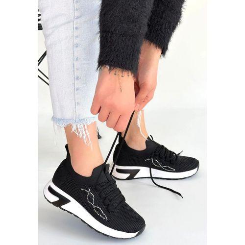 Belan Siyah Triko Bağcıklı Spor Ayakkabı