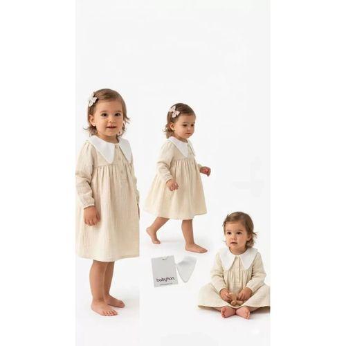 6-24 Ay Müslin Keten Pamuk Bebek Elbise