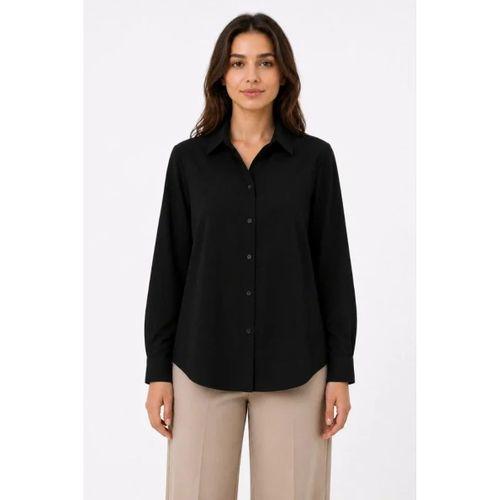 Uzun Kol Gömlek Düğmeli Klasik Yaka Günlük Ve Ofis Şıklığına Uygun - Siyah
