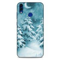 Huawei Honor 8C Kılıf Snowix (36) Glitter Kılıf Beyaz Yeşil