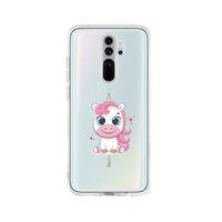 Redmi Note 8 Pro Pembe Unicorn Desenli Premium Şeffaf Silikon Kılıf