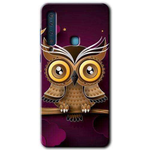 Samsung Galaxy A9 2018 Kılıf HD Desen Baskılı Arka Kapak - Owl Bird Branch