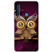 Samsung Galaxy A9 2018 Kılıf HD Desen Baskılı Arka Kapak - Owl Bird Branch