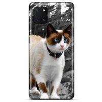 Lopard Huawei Y5P Uyumlu Kılıf Kediler (43) Thin Fit Kılıf Beyaz Kedi