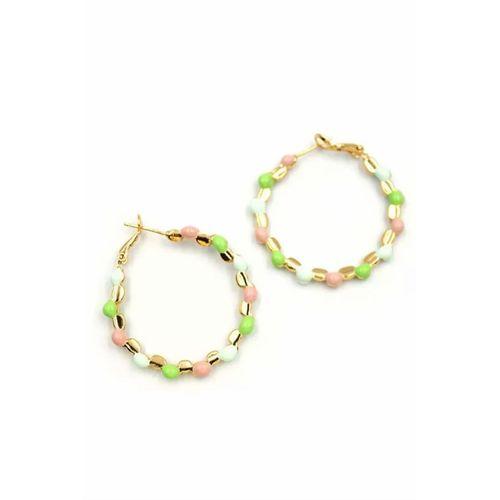 Mineli Halka Küpe - Yeşil