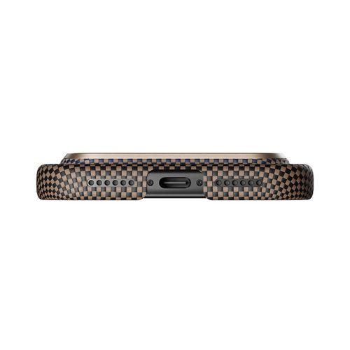 Apple iPhone 17 Pro Kılıf M-safe Şarj Özellikli Aramid Fiber Pitaka Tactile Woven Sunset-Moonrise Serisi Sunset Kapak