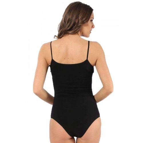 Bayan İp Askılı Çıtçıtlı Body Siyah