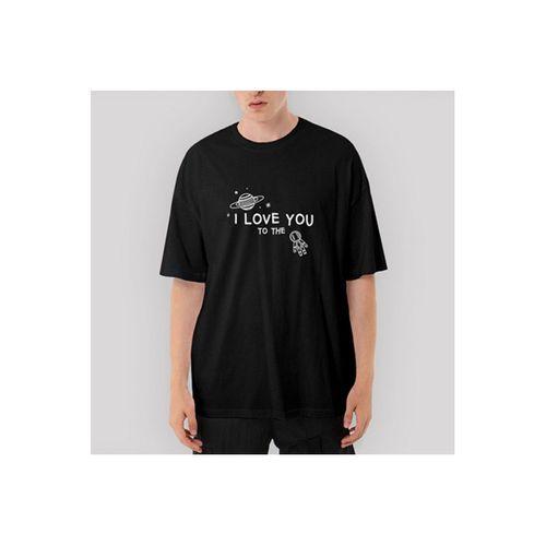 I Love You Astranot Oversize Siyah Tişört