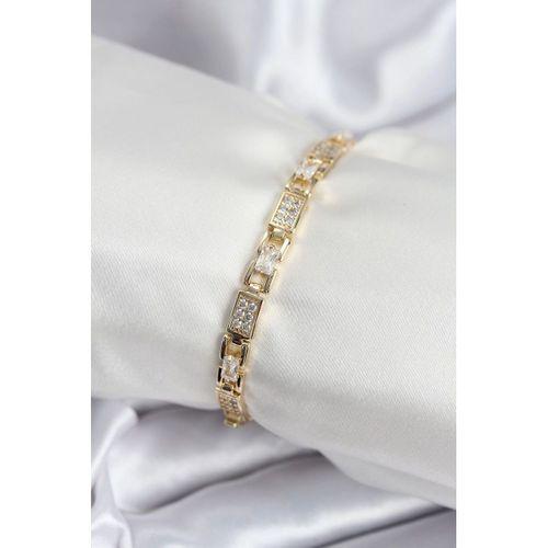 Pirinç VIP Seri Gold Renk Zirkon Taşlı Model Kadın Bileklik