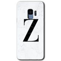 Galaxy S9 Kılıf HD Desen Baskılı Arka Kapak - Beyaz Mermer Desenli Z Harfi + Kırılmaz Cam