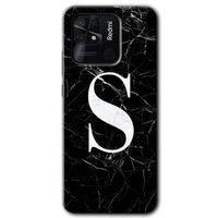 Redmi 10C Kılıf HD Desen Baskılı Arka Kapak - Siyah Mermer Desenli S Harfi