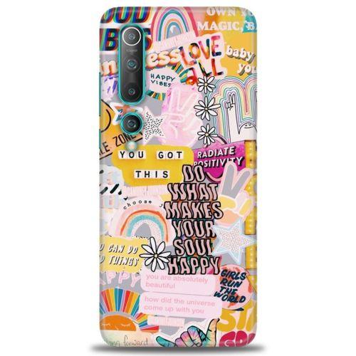 Xiaomi Mi 10 Kılıf HD Baskılı Kılıf - Good Vibes + Tam Ekran Koruyucu