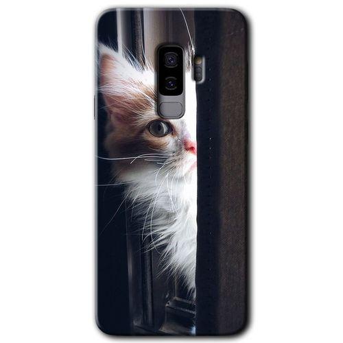 Potkal Hediye Fabrikası Samsung Galaxy S9 Plus Kılıf HD Desen Baskılı Arka Kapak - Kedi Bakışı