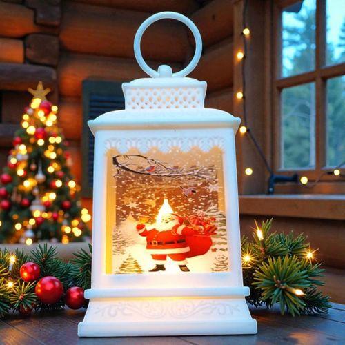 VIP BEYAZ NOEL BABA YILBAŞI FENERİ GÜN IŞIĞI LED IŞIKLI FENER YILBAŞI HEDİYELERİ YILBAŞI SÜSLERİ