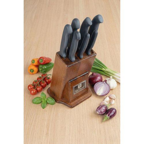 Sürmene Mutfak Bıçak Seti Eskitme Ahşap Kütüklü Stand 8 Parça Çeyiz Bıçak Takımı Set Sürbisa 61510