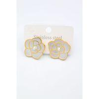 Sedef Çiçek Küpe - Altın