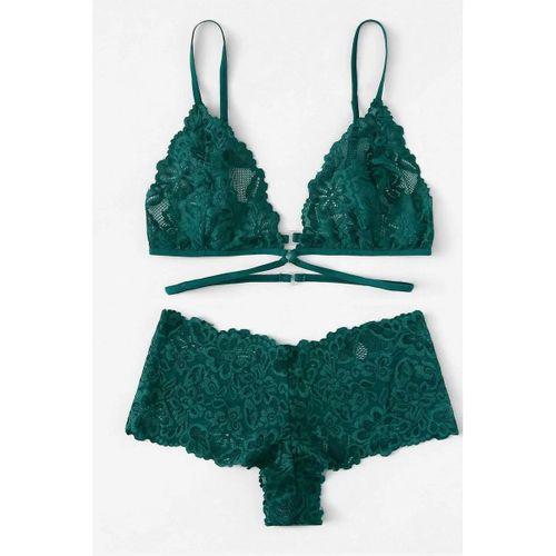 Kadın Yeşil Özel Şık Sütyen Külot Takımı