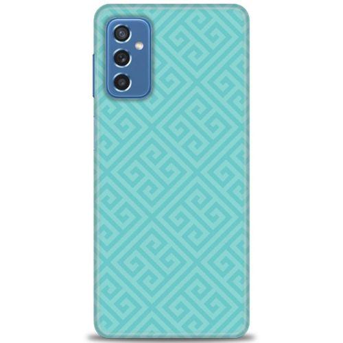 Samsung Galaxy M52 5G Kılıf HD Baskılı Kılıf - Mavi Mozaik + Tam Ekran Koruyucu