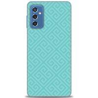 Samsung Galaxy M52 5G Kılıf HD Baskılı Kılıf - Mavi Mozaik + Tam Ekran Koruyucu