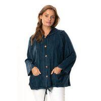 Uzun Kol Ceren Fileli Düğme Detaylı Çift Cepli Kışlık Kapüşonlu Triko Bluz Lacivert Lcvt