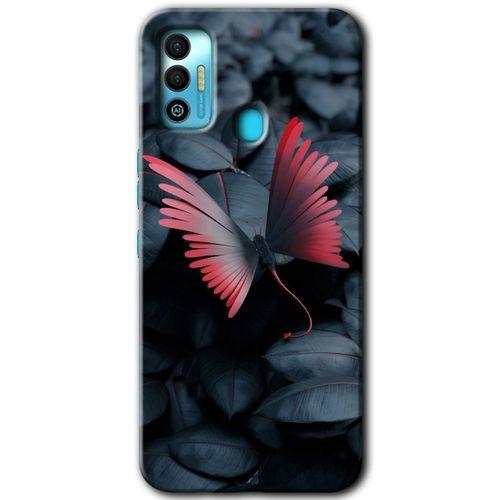 Potkal Hediye Fabrikası Tecno Spark 7T Kılıf HD Desen Baskılı Arka Kapak - Dark Butterfly