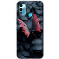 Potkal Hediye Fabrikası Tecno Spark 7T Kılıf HD Desen Baskılı Arka Kapak - Dark Butterfly