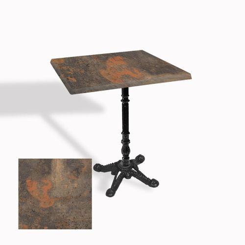 Dockers Çipa 1004 Döküm Ayak Kare Masa 80X80 cm - (Werzalit, Wermodin ve Allzalit Tabla) - Metalic Oxid 1