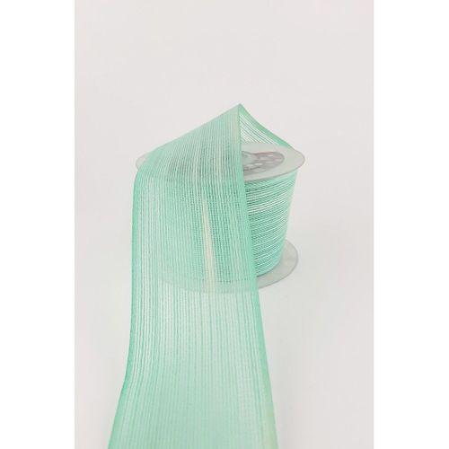 Mint Yeşili Keten Efektli Kurdele 6 cm 10 mt