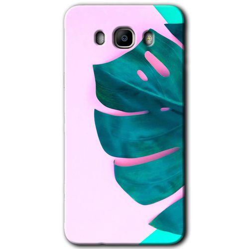 Galaxy J7 2016 Kılıf HD Desen Baskılı Arka Kapak - 3D Yaprak + Kırılmaz Cam