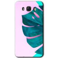 Galaxy J7 2016 Kılıf HD Desen Baskılı Arka Kapak - 3D Yaprak + Kırılmaz Cam