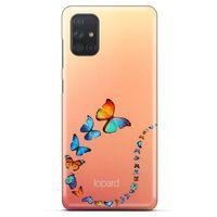 Samsung Galaxy M51 Kılıf Kelebek Etkisi (47) Crystal Flex Kılıf Fuşya Sarı