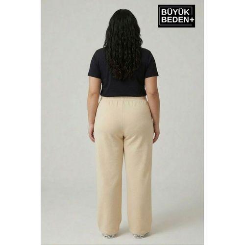 Kadın Büyük Beden Bol Paça  Yüksek Bel Lastikli NewYork Baskılı Eşofman Altı SPR26BEA988-5