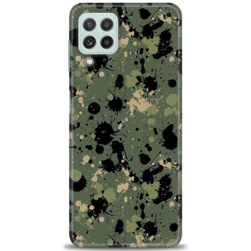 Samsung Galaxy M22 Kılıf HD Baskılı Kılıf - Kamuflaj Renkleri + Tam Ekran Koruyucu