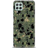 Samsung Galaxy M22 Kılıf HD Baskılı Kılıf - Kamuflaj Renkleri + Tam Ekran Koruyucu