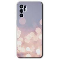 Oppo Reno 6 Kılıf HD Desen Baskılı Arka Kapak - Blur Lights + Kırılmaz Cam