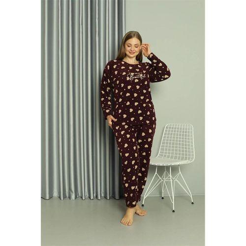 Polar Kadın Büyük Beden Pijama Takımı Bordo