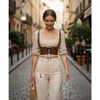 Taba Kadın Kemer Bağcıklı Geniş Korse Detaylı - Brf1429