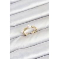 Pirinç Gold Renk Göbek İnci Model Kadın Yüzük