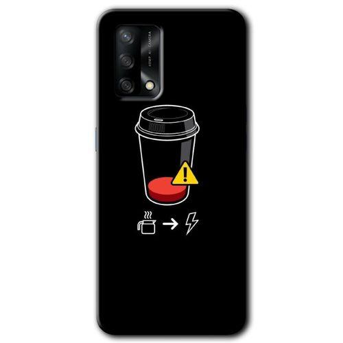 Oppo A74 Kılıf Baskılı Arka Kapak - Coffee Battery +Tam Ekran Koruyucu