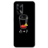 Oppo A74 Kılıf Baskılı Arka Kapak - Coffee Battery +Tam Ekran Koruyucu