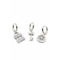 3'lü CD Küpe - Gümüş