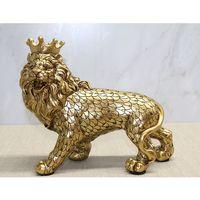Polyester Dekoratif Taçlı Aslan Figürü