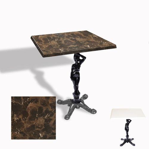 Dockers Çipa 1003 Döküm Ayak Kare Masa 70X70 cm - (Werzalit, Wermodin ve Allzalit Tabla) - Karacabey Mermer