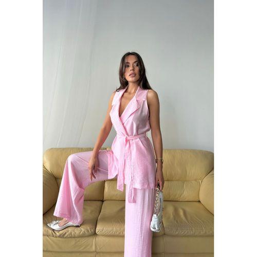 YELEK - PANTOLON TAKIM ÇİLEK KUMAŞ - Pembe