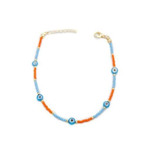 Nazar Boncuklu  Halhal - Mavi