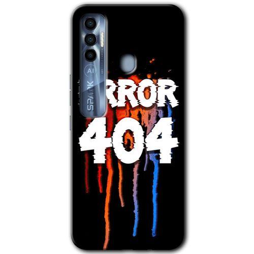 Tecno Spark 7 Pro HD Baskılı Kılıf + 9D Tam Ekran Koruyucu - 404 Error