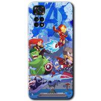 MRCİLETİSİM Xiaomi Redmi Note 11 Pro 5G Kılıf HD Desen Baskılı Arka Kapak+Temperli Cam - Avengers Cartoon