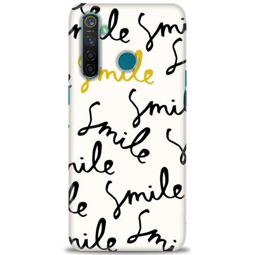 Realme 5 Pro Kılıf HD Baskılı Kılıf - S Smile + Tam Ekran Koruyucu
