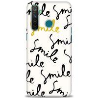 Realme 5 Pro Kılıf HD Baskılı Kılıf - S Smile + Tam Ekran Koruyucu